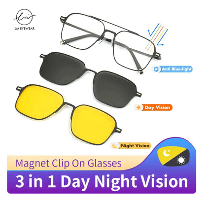 6-in-1 Magnetic Polerised Sunglasses